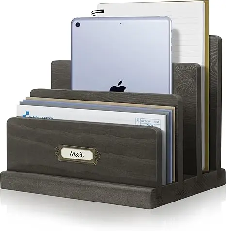 Rural Home Decoration Wooden Desktop & Drawer Organizer Letter Classifier and Paper Clip Office Accessories
