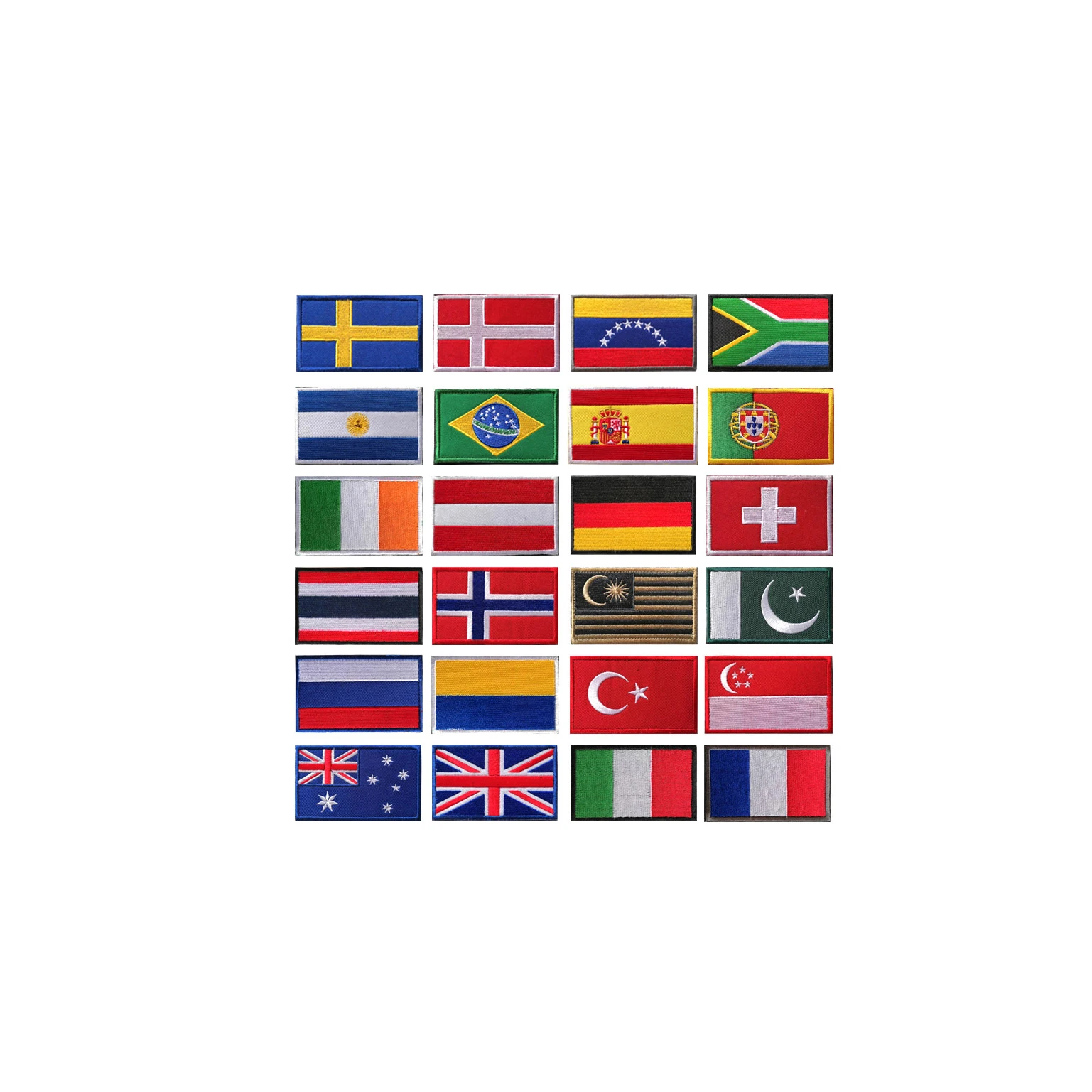 AJOTEQPT World Flags Patches Stickers Embroidery Hook and Loop Fastener Flag Patch for backpack vest helmet