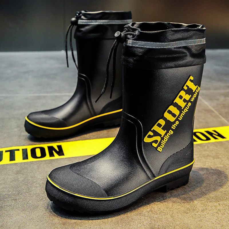 Wholesale Customized Logo European American Waterproof Pvc Rain Boots Anti Slip Durable Work Fishing Water Shoes