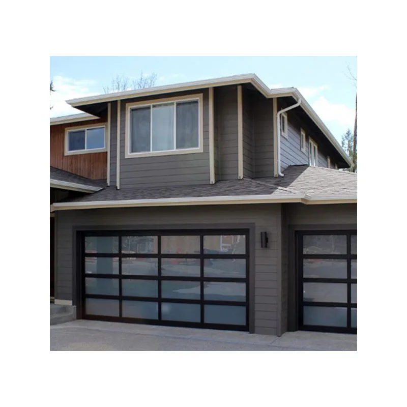 China made plexiglass garage door aluminum double overhead slide electric motor flip lift saves space