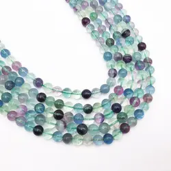 Natural Rainbow Fluorite Stone Bead 4/6/8/10mm Round Loose Stone Jewelry Bead For Jewelry Making Gift
