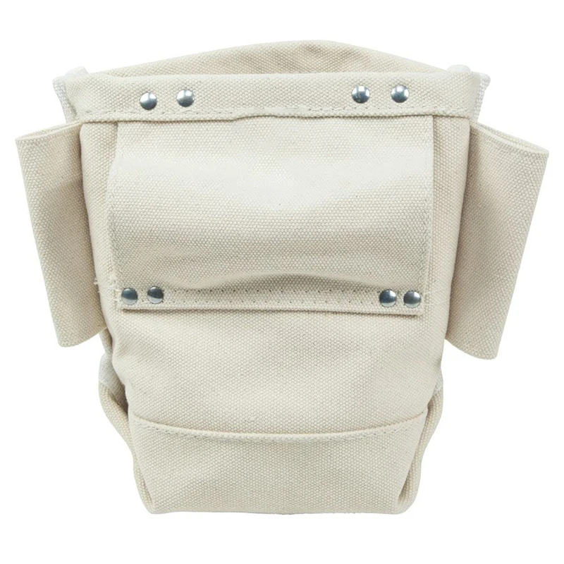 Factory OEM 38OZ Waxed Canvas Bolt Bag Heavy Duty Tool Bag for Bolt Storage with Bull Pin Loops and Belt Strap Connect waist bag