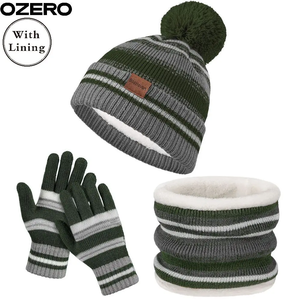 Custom Logo OZERO Soft Feel Children Winter Layering Polyester Kids Knit Hats