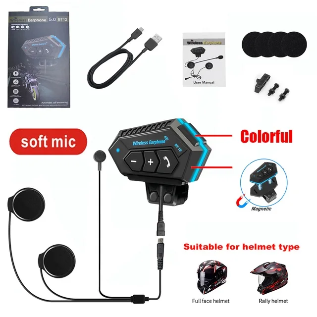 Bluetooth-гарнитура BT12 для мотоциклетного шлема