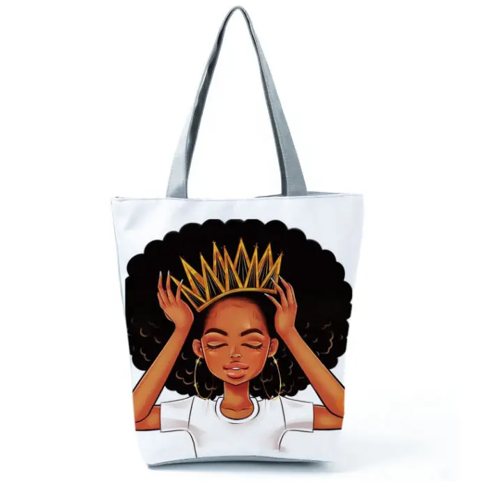 Custom printed logo handbag waxed wholesale tote bags canvas bag gift grocery shopping bag