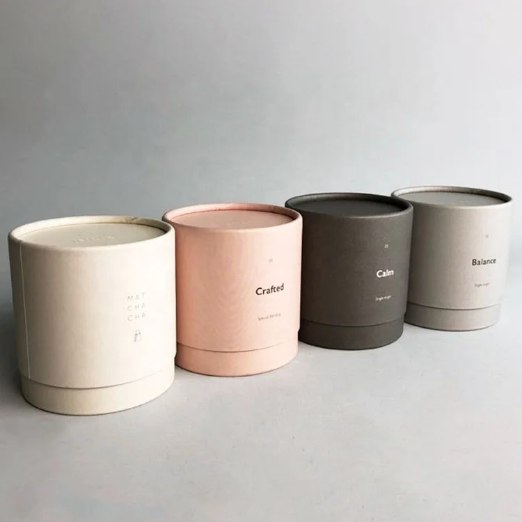 Black White Rigid Small Paper Cardboard Round Box Empty Candle Jars Candle Paper Tubeckaging With Custom Metal Lip