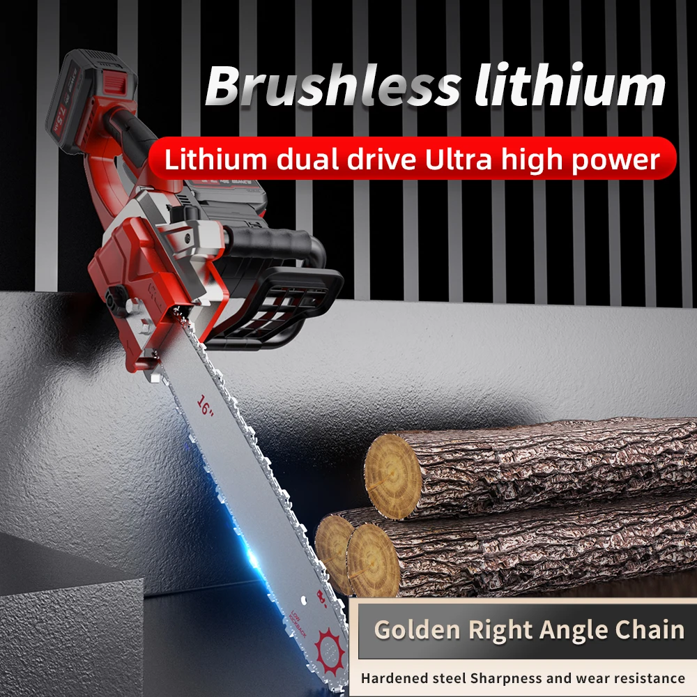 New Rechargeable Electric Saw Lithium High Power Household Electric Chain Saw Woodworker Outdoor Wireless Electric Logging Saw