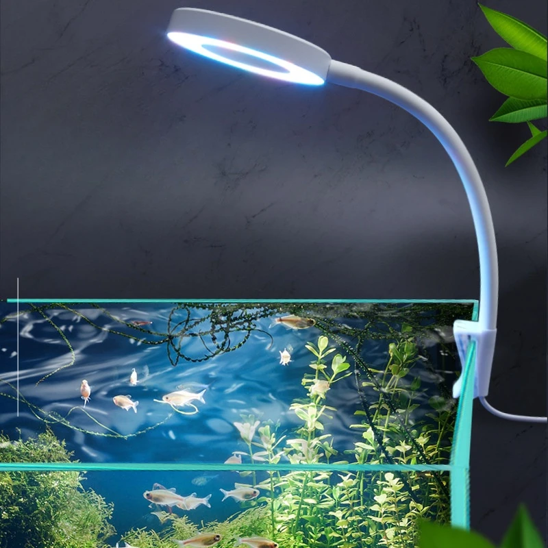 Led Aquarium Gooseneck  Clamp Light Mini Usb Fish Tank Light 5W 8W