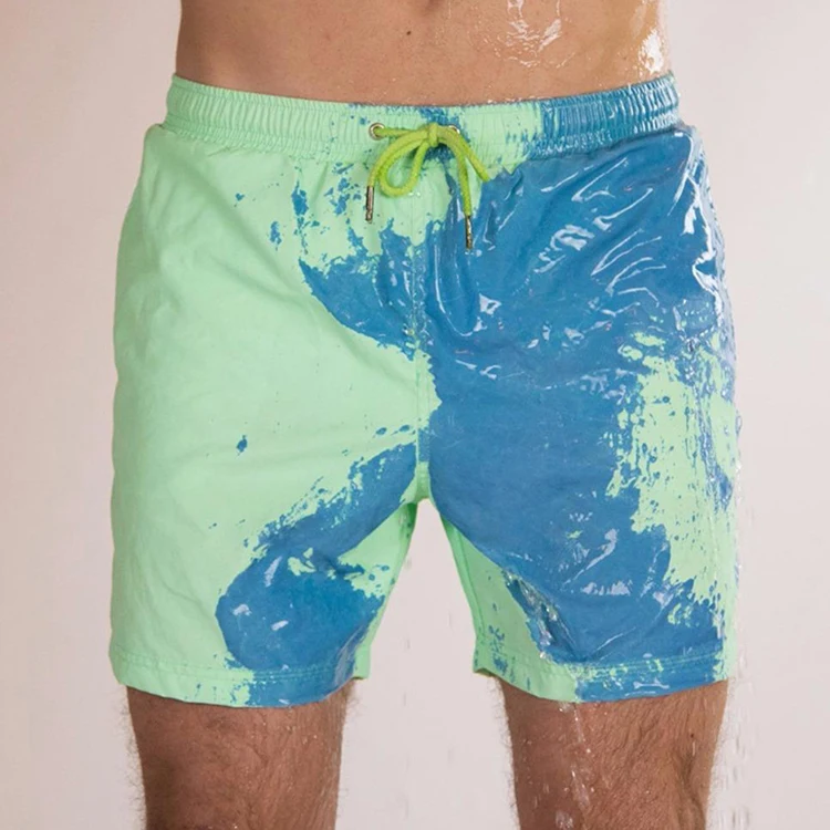 Custom Mens Swim Shorts Swimming Clothes Trunks Man  Beach Short Swim Trunk Quick Dry Color Changing Beach Wear