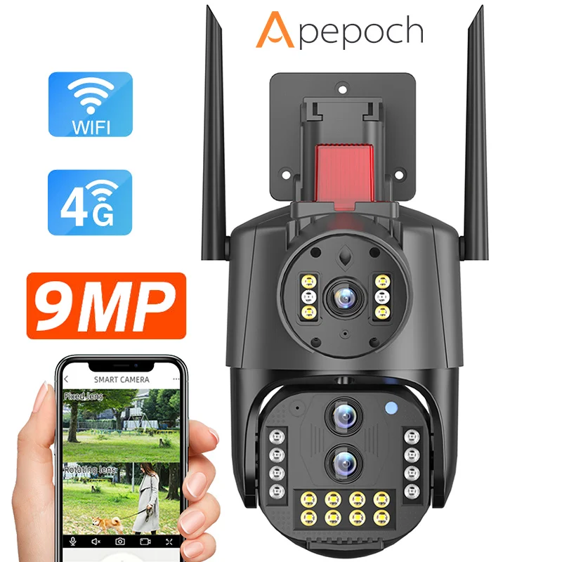 3MP triple lens FHD night vision cctv ptz ip camera 10X Zoom  2 way audio wifi smart camera with alarm