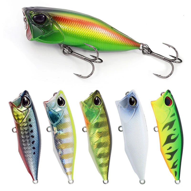 New arrival 64mm 9g  Fishing Popper Trout Lures Topwater Hard Bait Artificial Wobblers Plastic Pesca Fishing bait