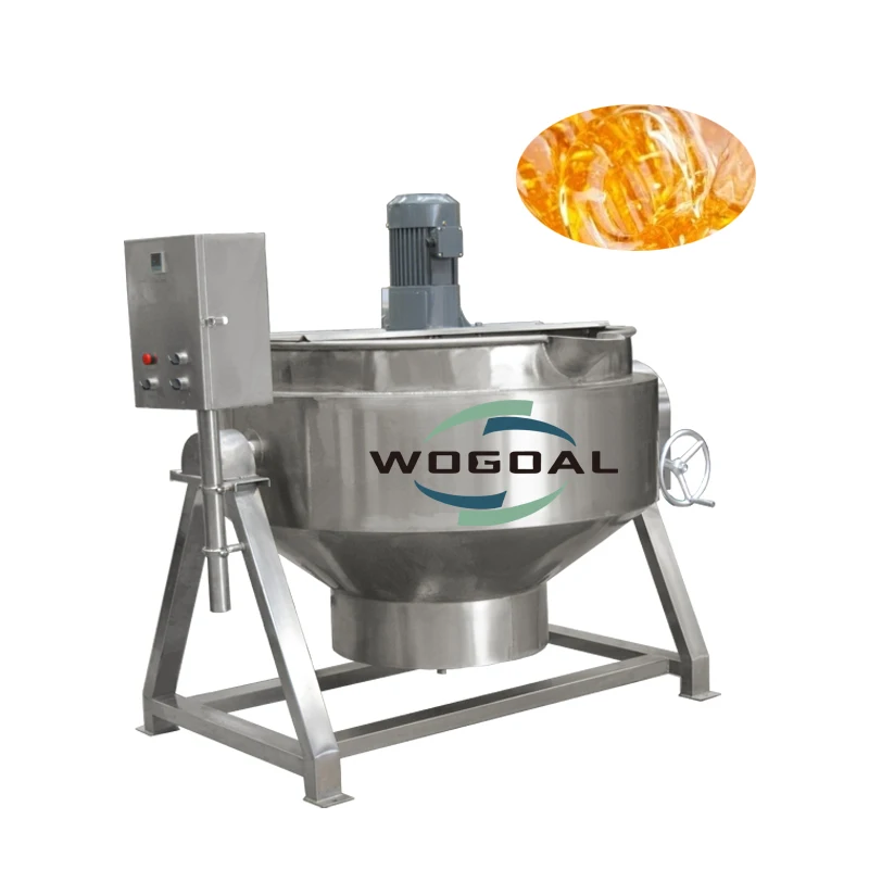 Sugar Syrup Boiler Machine Candy Cooking Pot Stirring Jacketed Kettle