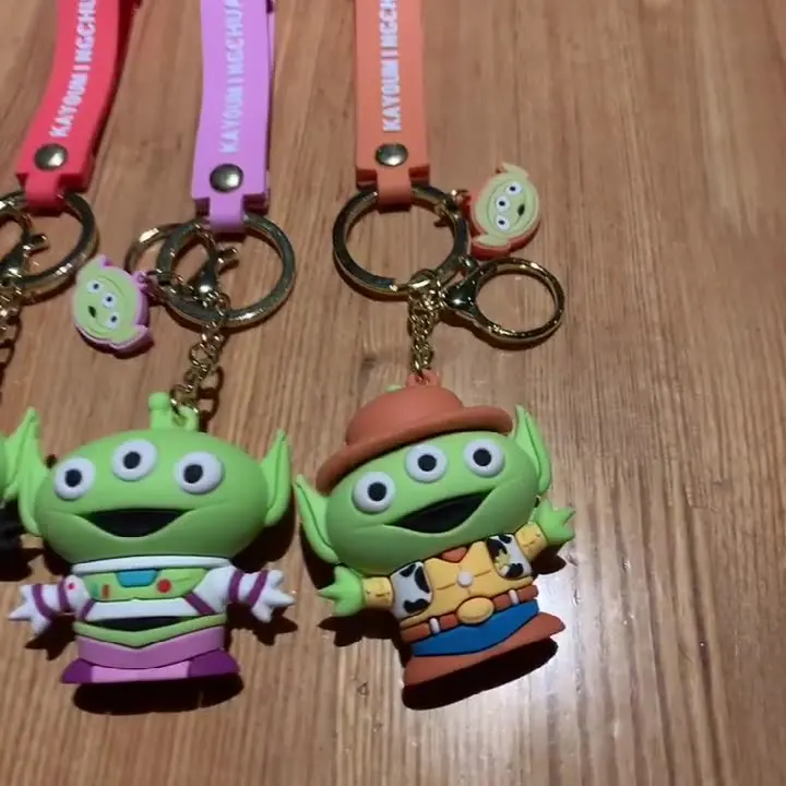 Toy  Keychain Cute Alien Dressup Buzz Cartoon Doll Keyring Creative Student Bag Pendant Car Key Chain Girl