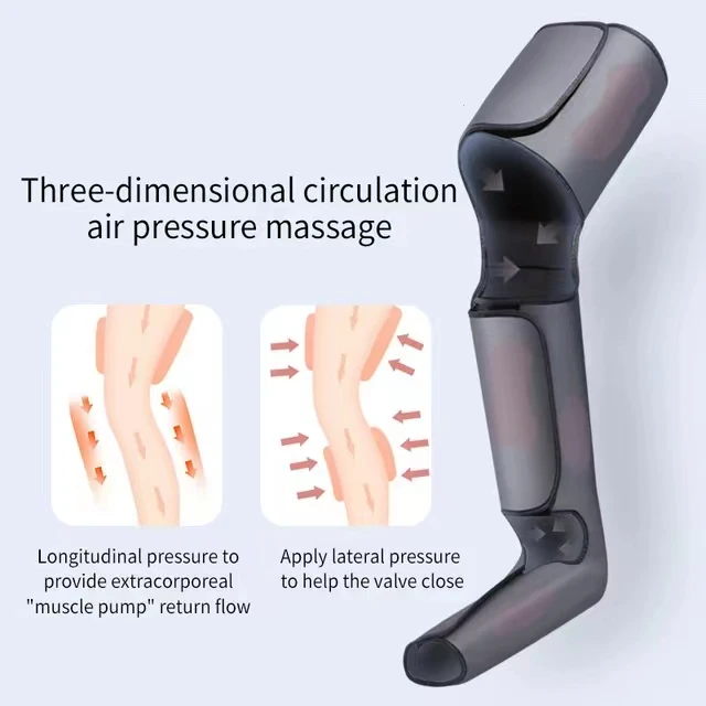 Rechargeable Air Compression Foot Leg Massager Circulation Exerciser Full Therapy Shiatsu Calf Thigh  Massage For Pain Relief