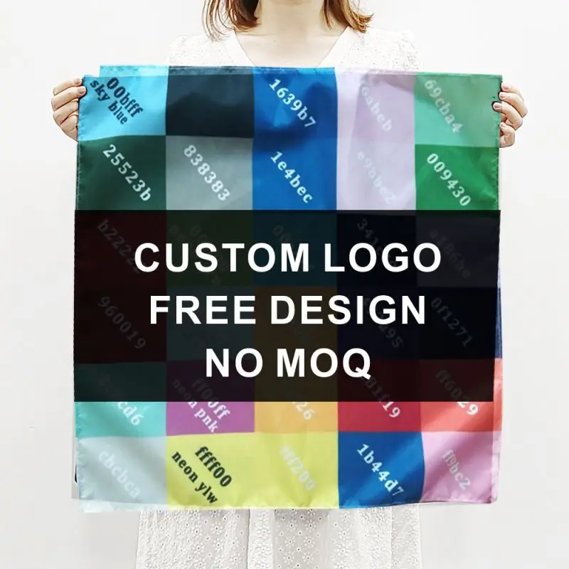 Cheap Customized Solid Color Blank Personalized Gifts Satin Bandanas