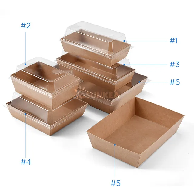 wholesale manufacturer disposable container kraft paper sushi to-go food box packaging sushi tray