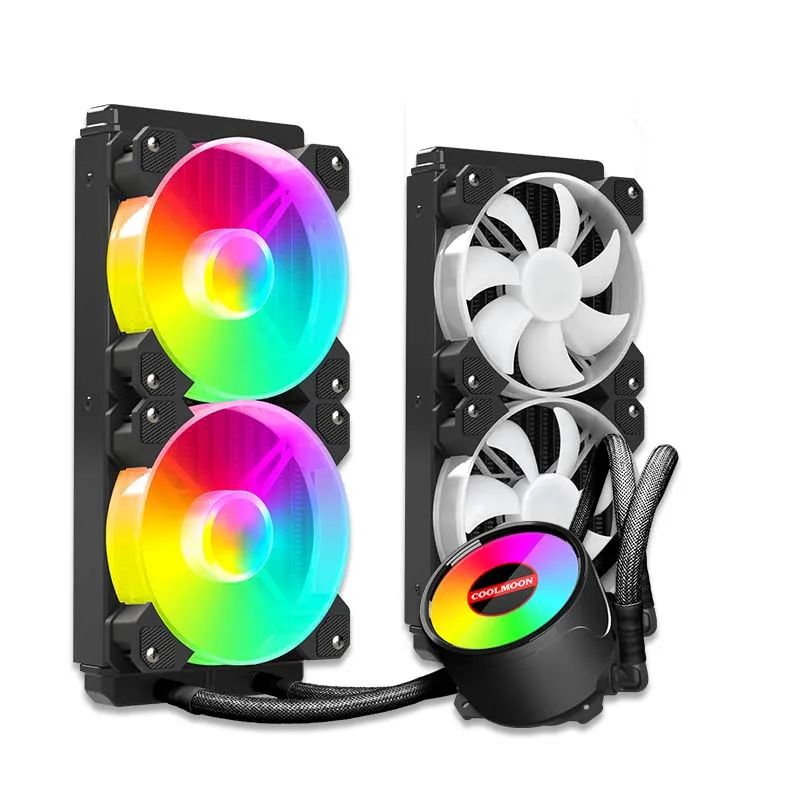 Good sell COOLMOON Jade Ring 240 Amd/Intel Liquid Water Cooler Large Air Volume Water Cooling cpu aio water cooler for Gaming Pc
