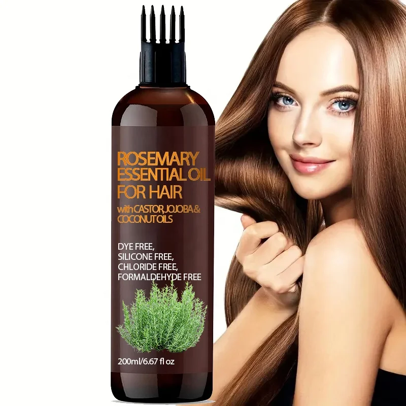 Rosemary Oil Hair Growth With Castor & Coconut Oil Soothes Itchy Scalp Follicles Growth Oil For Black Women Private Label