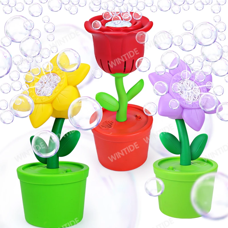 WANNA BUBBLES wholesale cute sunflower bubble machine soap outdoors party toys for kids  bubble toys