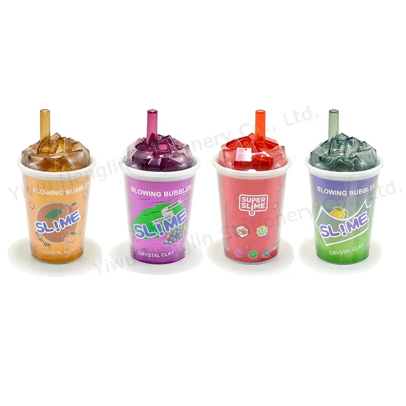 Hot sale ECO-friendly blowing bubble funny crystal mud soft jelly galaxy slime making for children play