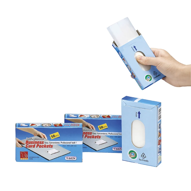 Top-Opening Self-Adhesive Business Card Pocket