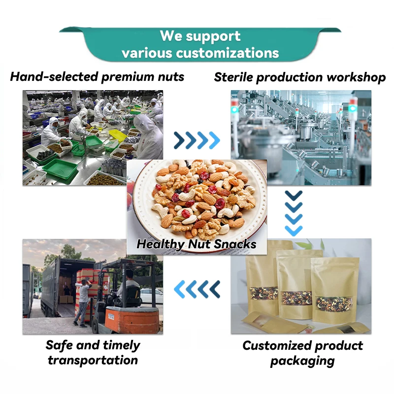 New Arrival 150g 200g 7 Kinds of Canned Mixed Nuts Chinese Walnut Almond Snacks Best Selling Exotic Snack