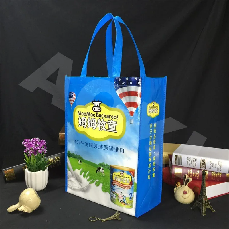 Reusable grocery recycled eco bag pp nonwoven bags laminated non woven fabric carry shopping bag