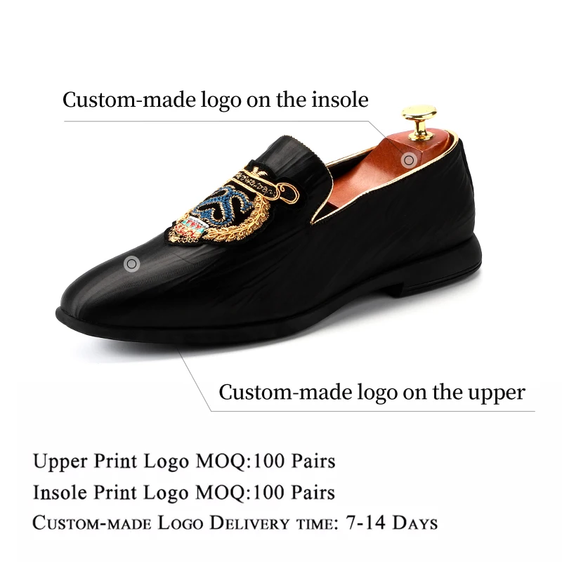Big size 37-48 Italian Men Formal Shoes Designer 2023 Luxury Slip On Fashion Wedding Party Prom Black Loafers For Men 1907