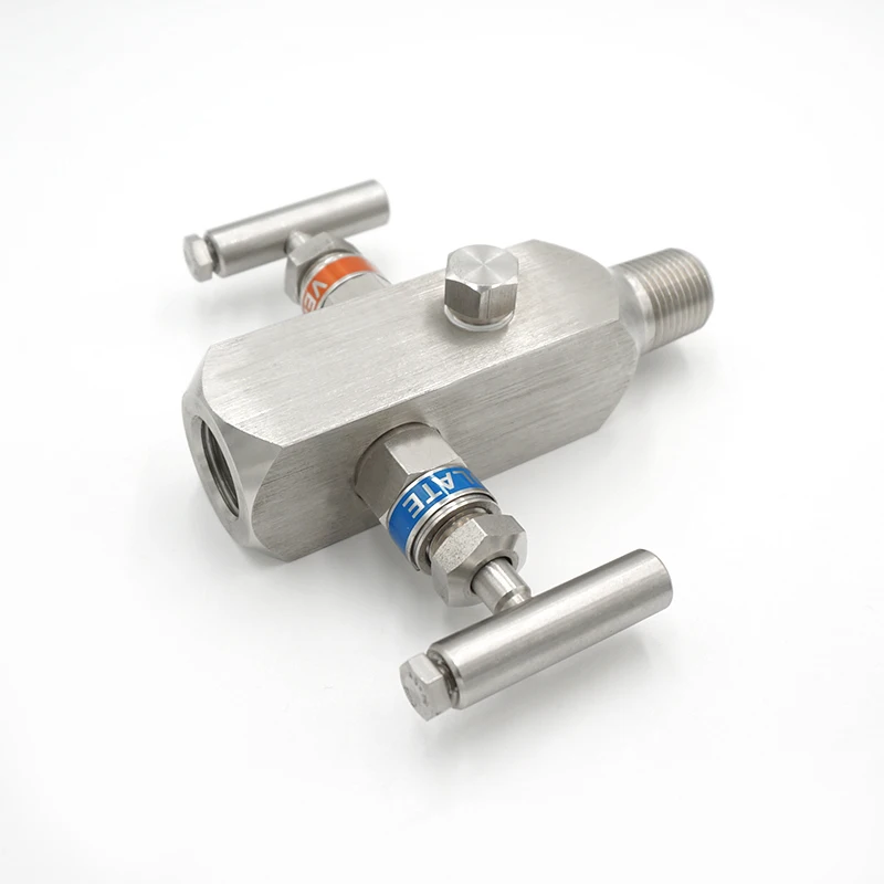 1/2npt Female and Male 6000psi Block and Bleed Pressure gauge 2 needle valve Instrumentation Two Valve Manifold MXF valve