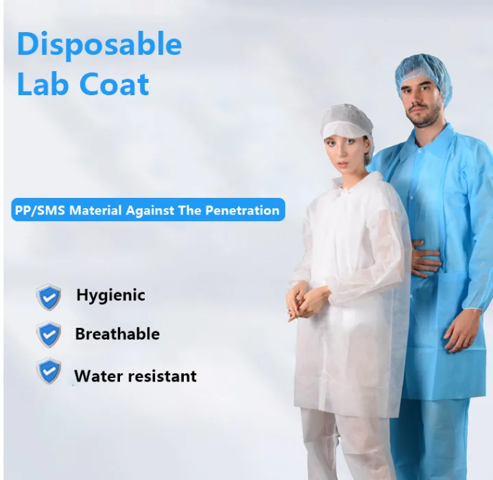 Yihe Disposable Colorful Lab Coat PP SMS Non-woven Material Uniform Protective Coverall Anti-static