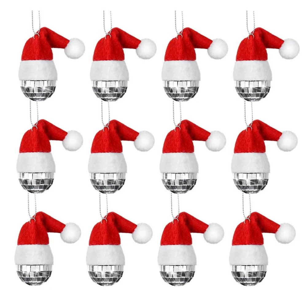 Disco ball 4cm Mirror ball with small hat mini cute Christmas ornament