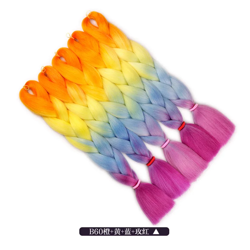 2024 Economic Synthetic Wig Weaves Synthetic Braiding Extensions Jumbo Braid Hair