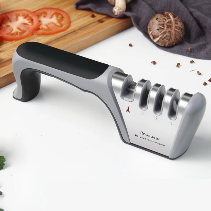 
Amazon Hot Sell 4 stage Knife Sharpener Tool for Straight and Serrated Knives and Scissors 