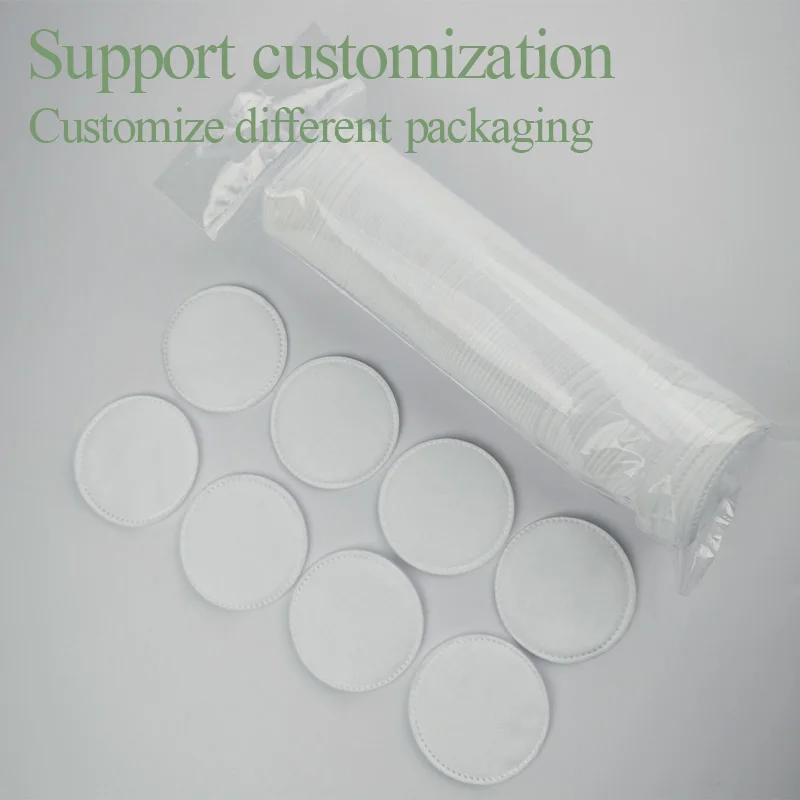 Source factory custom organic cotton material makeup remover cotton Spire process round makeup remover cotton
