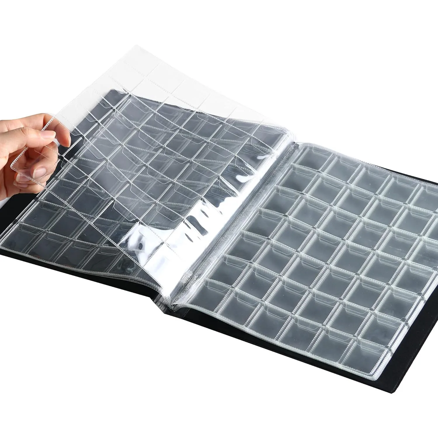 420 Pockets Coin Albums - 28x29 mm/1.1x1.1 inch Pocket Black Coin Book 10 Pages Coin Collection Storage Book