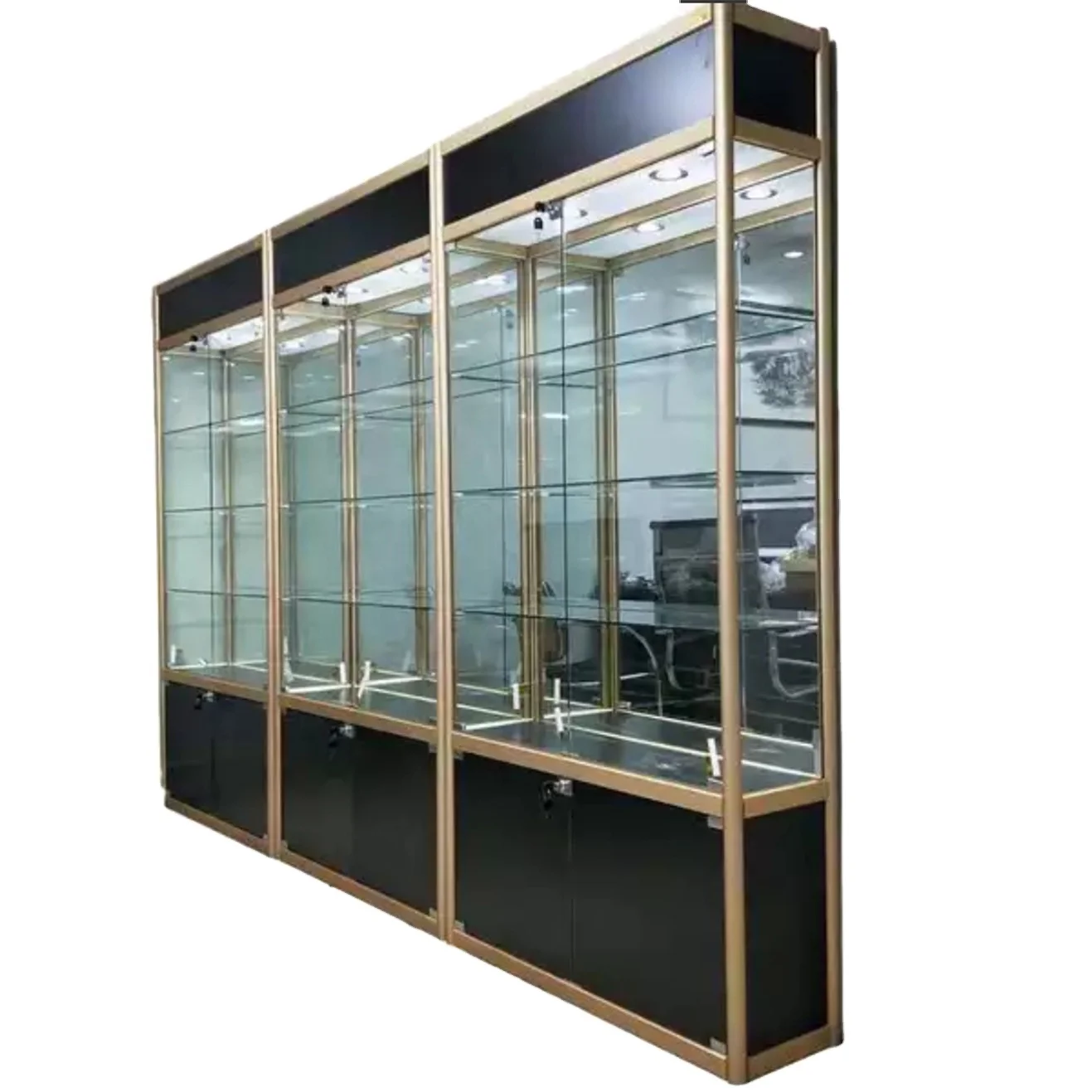 Cabinets aluminum frame glass machine tempered glass cabinet glass display food cabinet