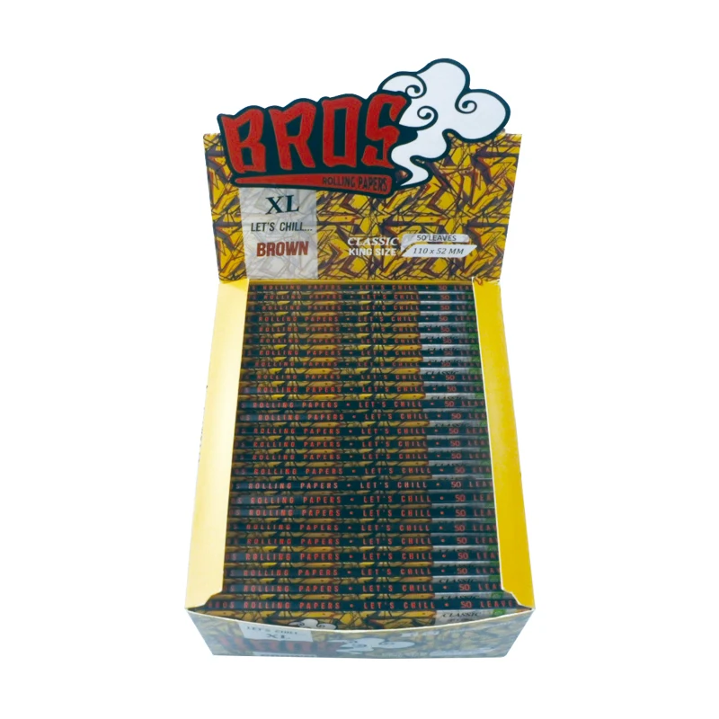 smoking rolling paper bros brown 55 leaves cigarette tobacco rolling paper king size