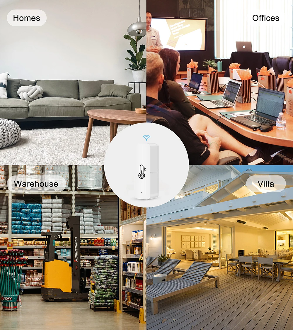 Tuya Smart APP remote monitor home Temperature humidity min WI-FI temperature and humidity sensor