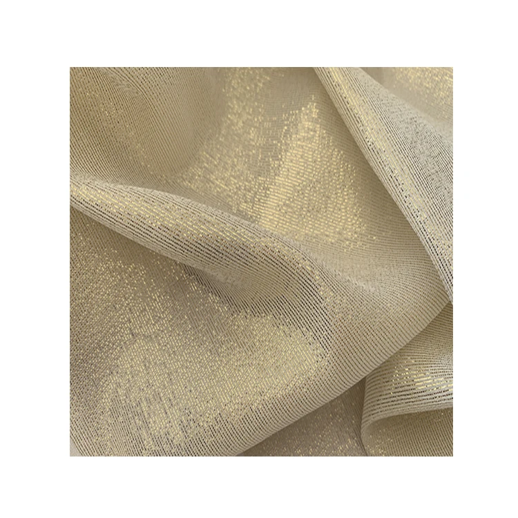 25% metal fiber 75% silk georgette fabric 12mm woven gold georgette mulberry silk fabric