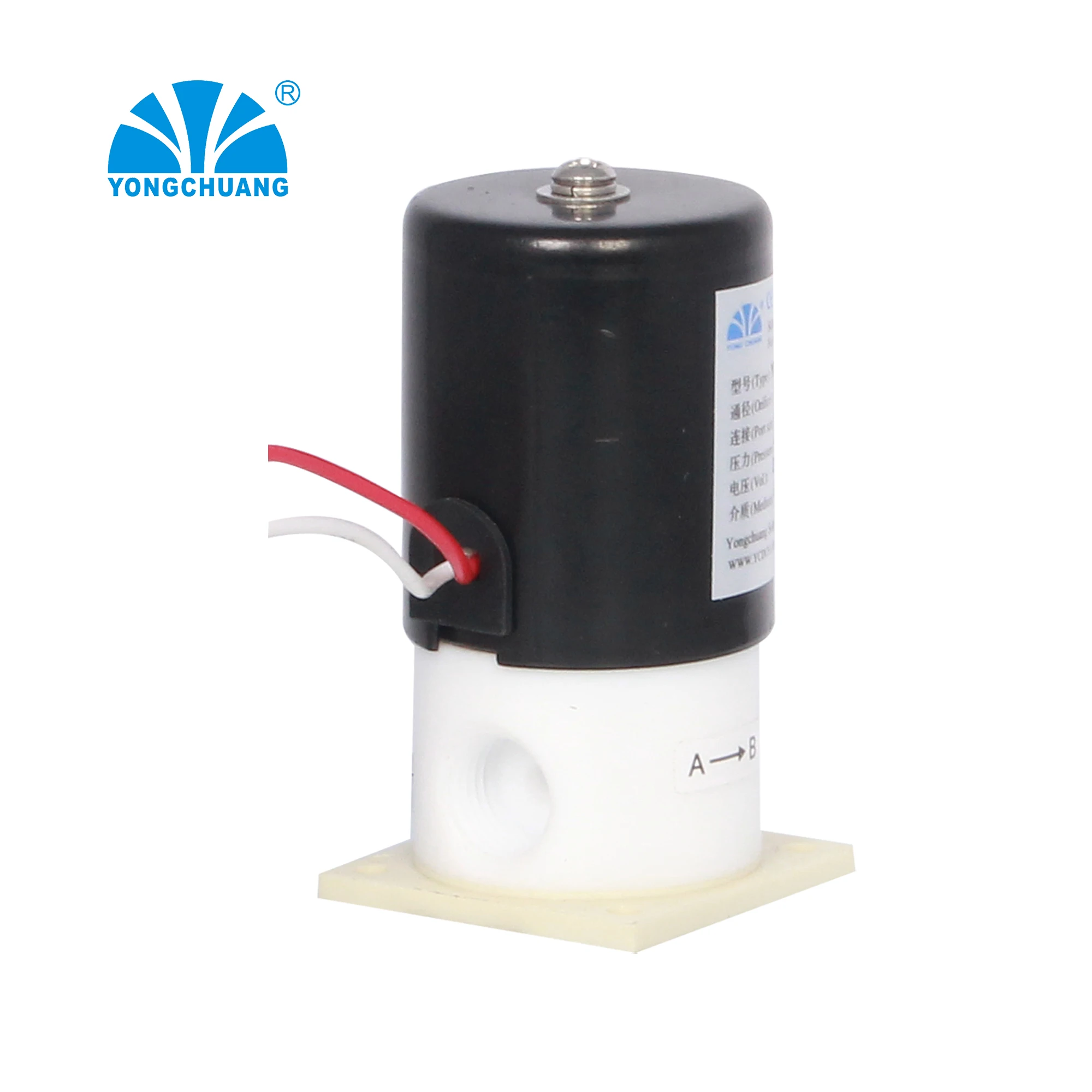 Yongchuang YCFP21 Chemical Resistant Ptfe Solenoid Valve Corrosive Fluid and Acid Solenoid Valve