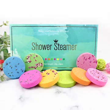 Bath Bombs Tablets Aroma Shower Steamers SPA Gift Set  Bath Fizzers  Pure Essential Oils 8 Piece Shower Steamer Fizzer Bath Set