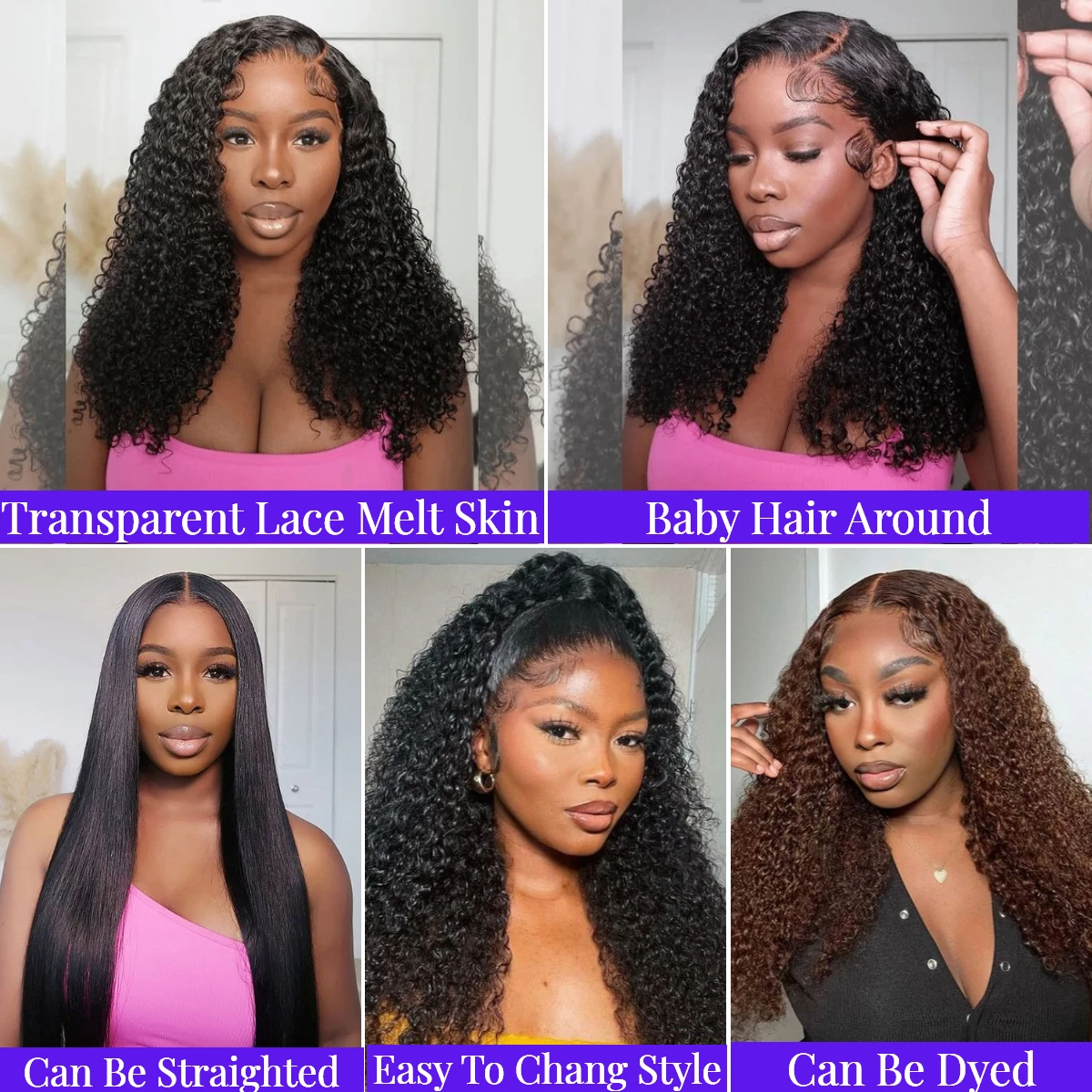 100% Virgin HD Lace Natural Black Jerry Curly Wigs Beauty Products For Women,Raw Vietnamese Hair Wigs Human Hair Lace Front