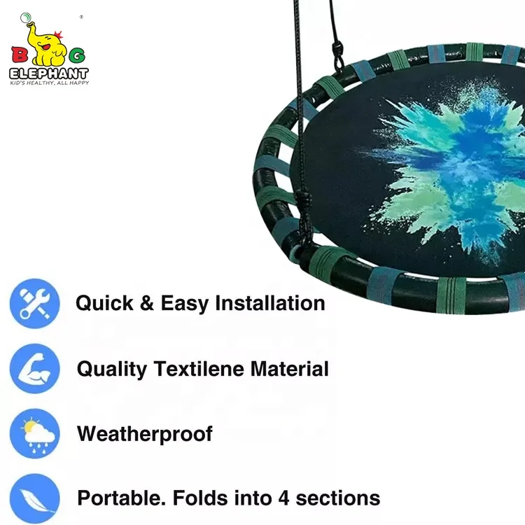 Легкая сборка блюдце дерево качели большая веревка качели с детским гнездом уличные садовые портативные качели