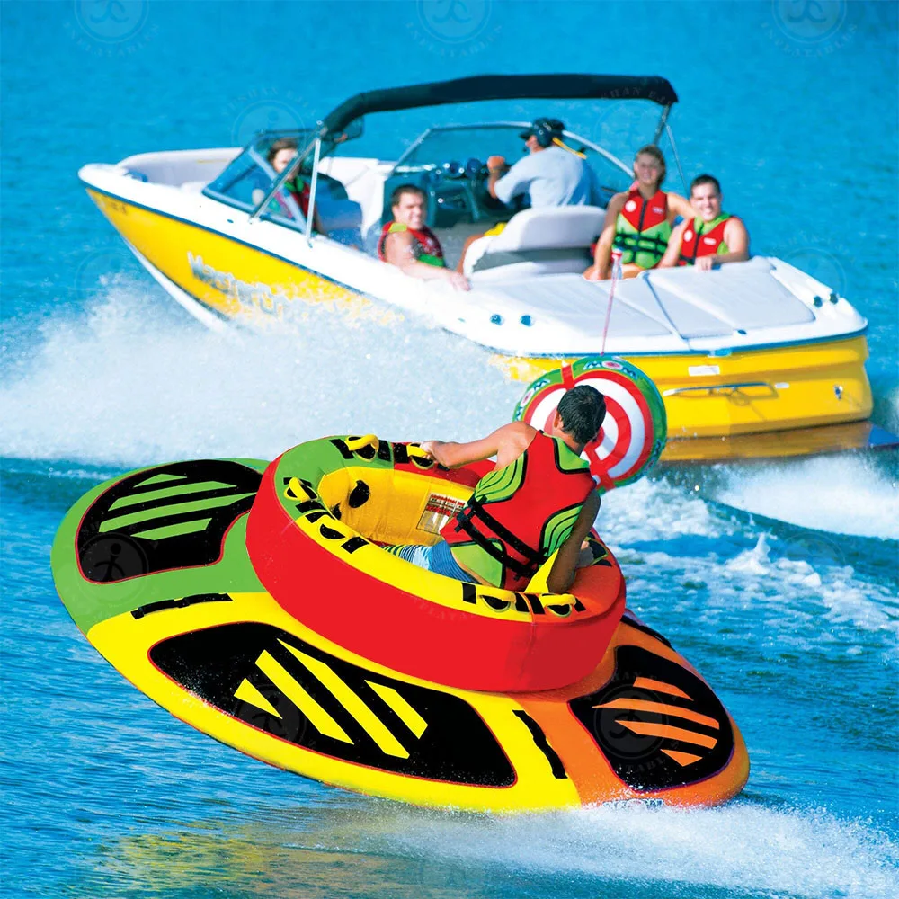Water Sports Commercial Boat 3 5 6 10 Person Disco Ufo Inflatable Pvc Flying Fish Sofa Tubes Spinning Towable Tube For Boating