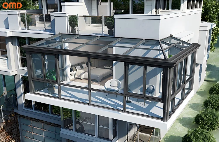 Customized Outdoor Winter Garden Glass House Sunrooms Waterproof Heat Insulation Tempered Glass Free Triangle Flat Hotels