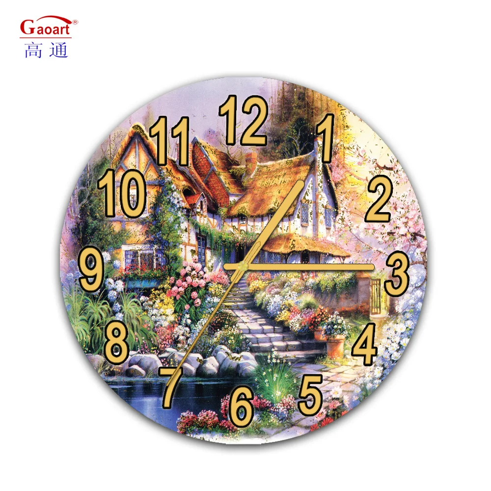 Fashion Living Room Wall Other Glass Modern Luxury Sublimation Large Kitchen Decor Home UV Clock