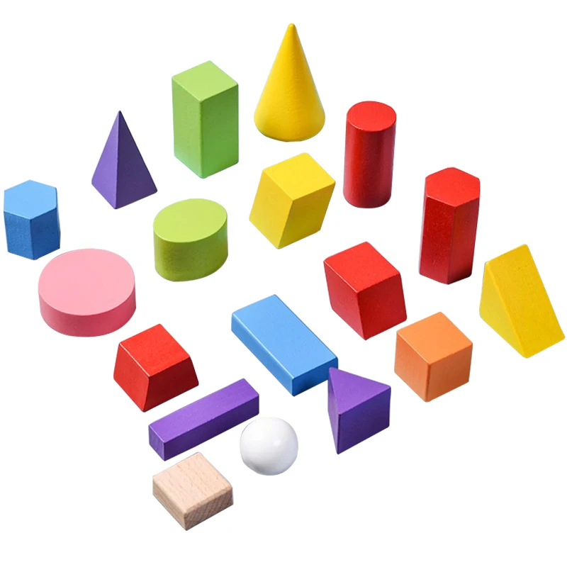 
Educational Understanding Form Woodiness 18 Pieces Geometric Model 