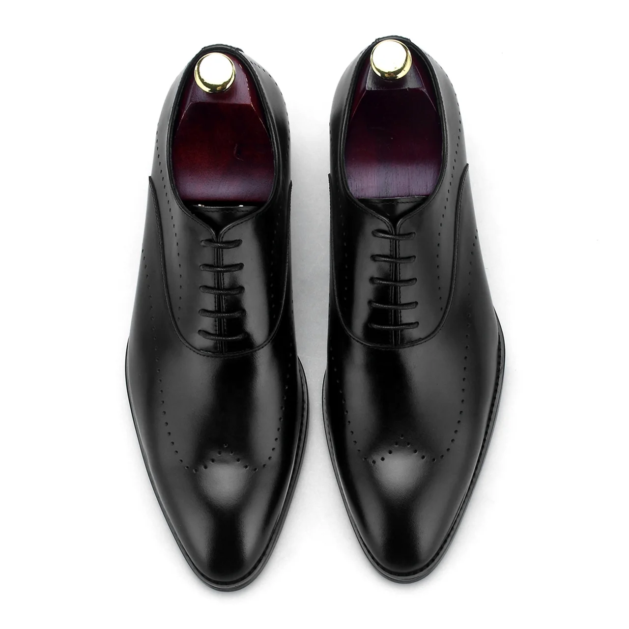 
2020 New Style Dress Shoe Genuine Leather Shoes Lace up Small Point Oxford Men Dress Shoes 