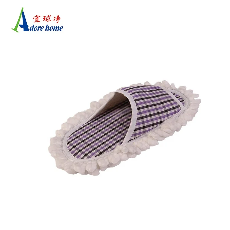 Super Quality Easy Customized Size Women Floor Cleaning Mop Slippers With Square Pattern