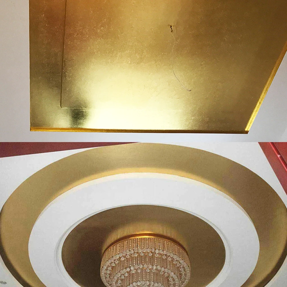 13*13.5 cm Grasp Gold Leaf Imitation Gold Foil Sheets Decorative Wall Covering Art Crafts Furniture Antique Copper Gold Leaf